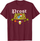 Vintage Oktoberfest Munich Prost!, Munchen Oktober Gifts T-Shirt - T-Shirt | Maroon