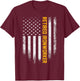 Vintage American Flag Retired Ironworker Funny Iron Worker T-Shirt - T-Shirt | Maroon