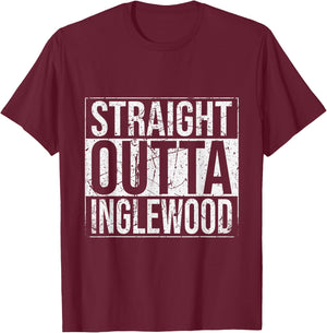 Straight Outta Inglewood Vintage T-Shirt - T-Shirt | Maroon