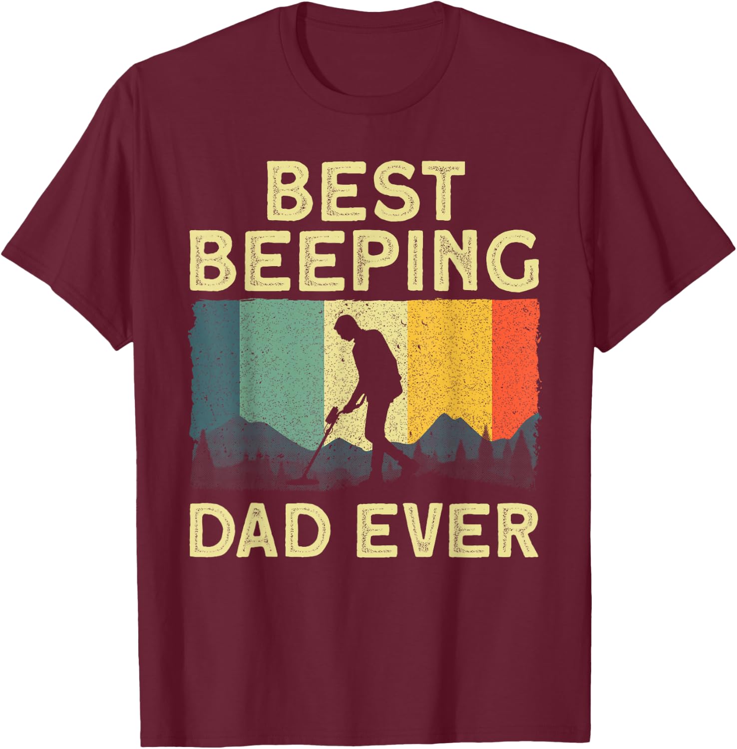 Best Metal Detecting Art Dad Metal Detector Lovers T-Shirt - T-Shirt | Maroon