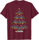 Motorcycle Lover Matching Santa Motorcycle Christmas Tree T-Shirt - T-Shirt | Maroon