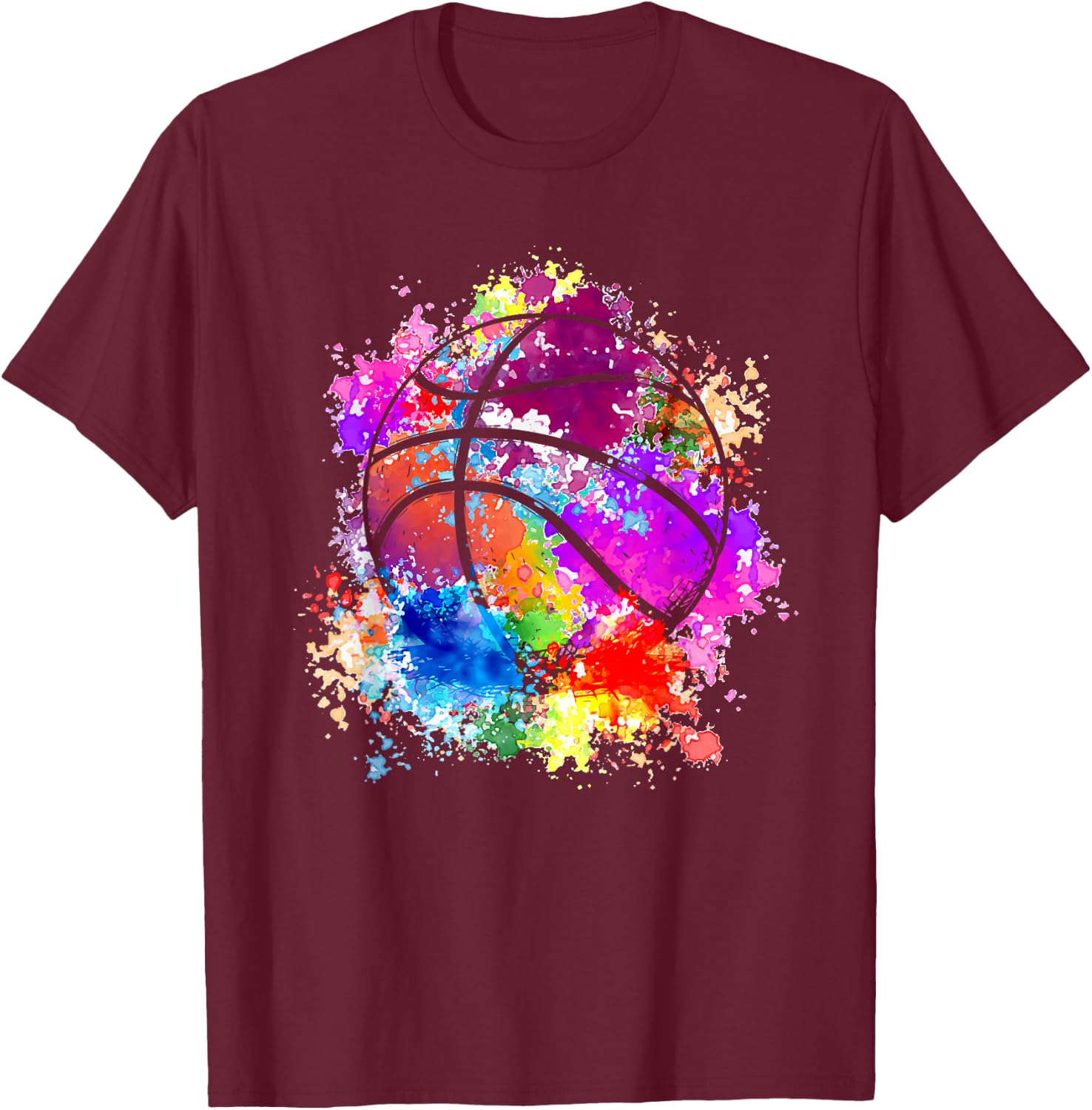 Basketball Teenagers Girls Teens Women Baller Dunking Small T-Shirt - T-Shirt | Maroon