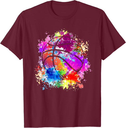 Basketball Teenagers Girls Teens Women Baller Dunking Small T-Shirt - T-Shirt | Maroon