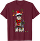 Funny Schnauzer Dog Tree Christmas Lights Dog Lover Pajama Men Women Kids T-Shirt - T-Shirt | Maroon