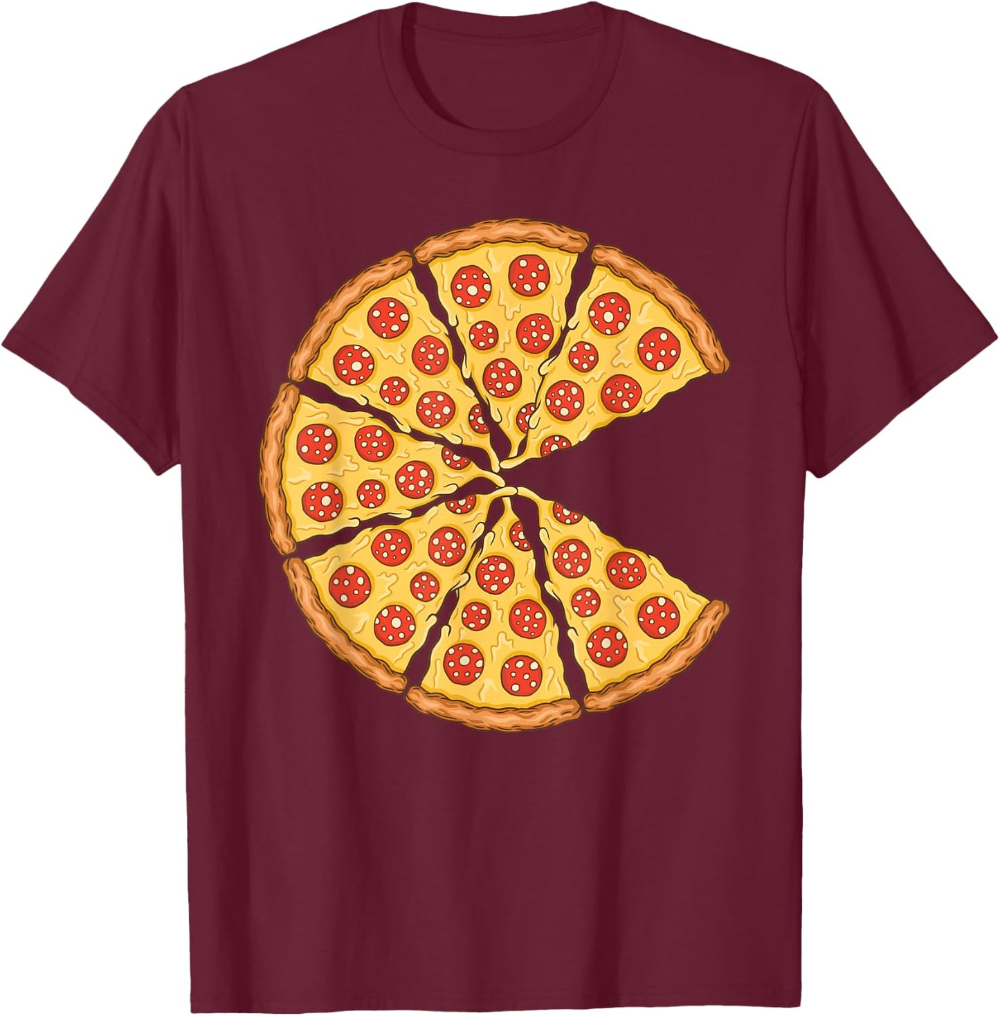 Pizza Costume Cute Pizza Slice Couple Matching Pizza Lovers T-Shirt - T-Shirt | Maroon
