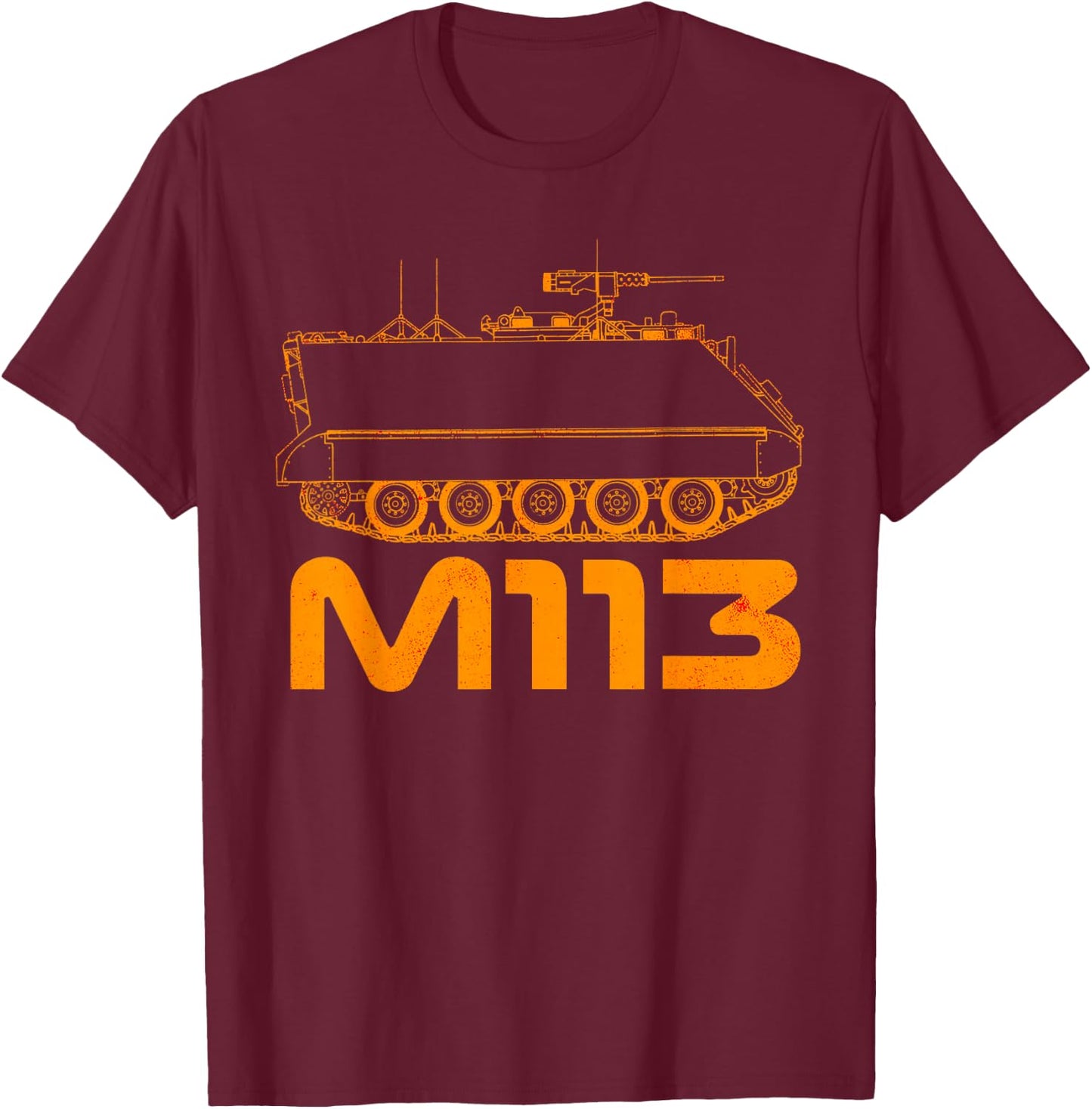 M113 Armored Personnel Carrier USA America American Military T-Shirt - T-Shirt | Maroon