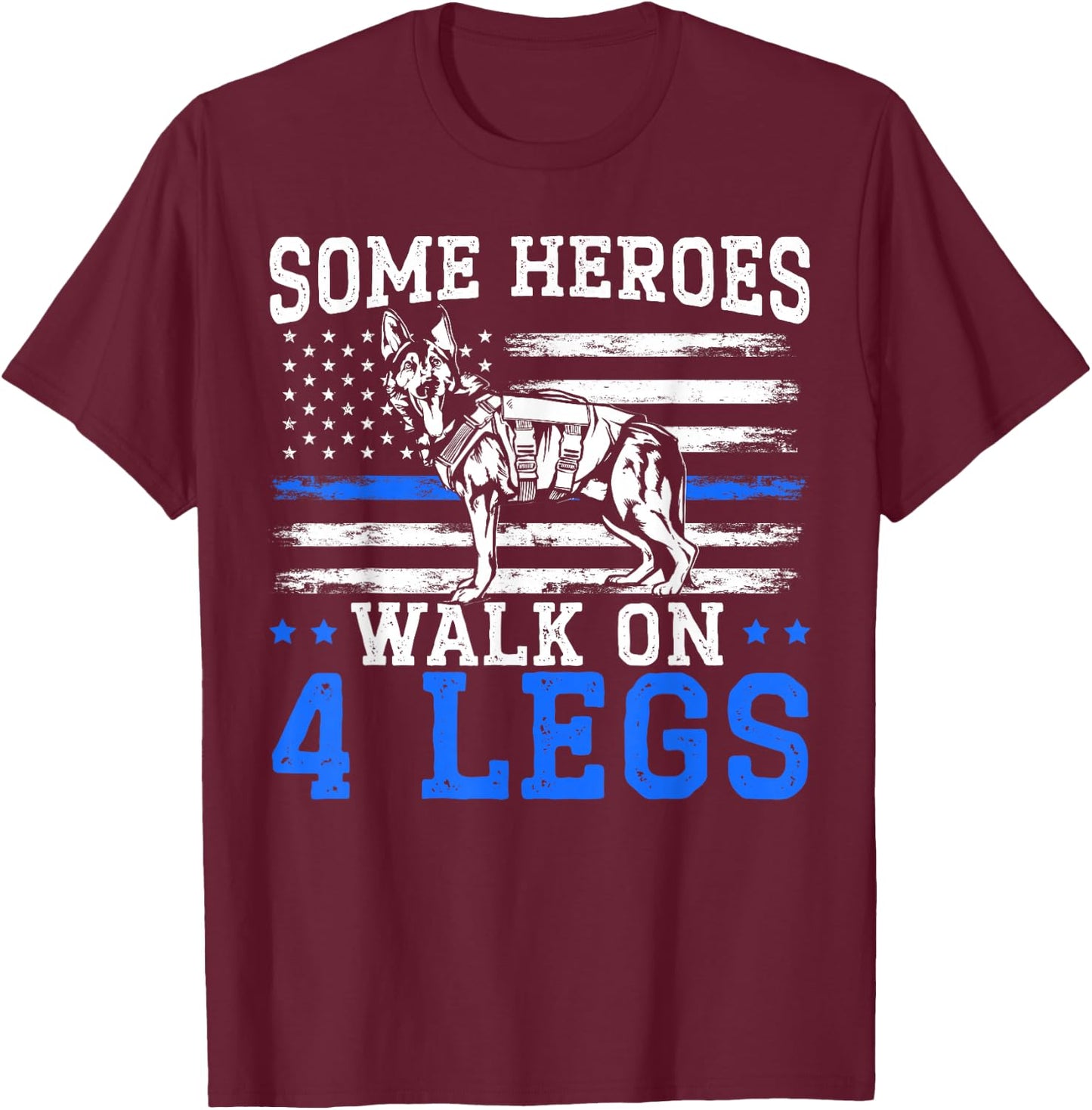 K9 Handler Police Dog Law Enforcement Police K9 Unit T-Shirt - T-Shirt | Maroon
