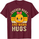 Chicken Nugs and Mama Hugs Toddler for Chicken Nugget Lover T-Shirt - T-Shirt | Maroon
