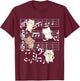 Cat Music Shirt - Cute Cats Playing Music Note Clef Musician T-Shirt - T-Shirt | Maroon