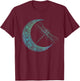 Crescent Moon And Dragonfly - Wildlife Insects Entomologist T-Shirt - T-Shirt | Maroon
