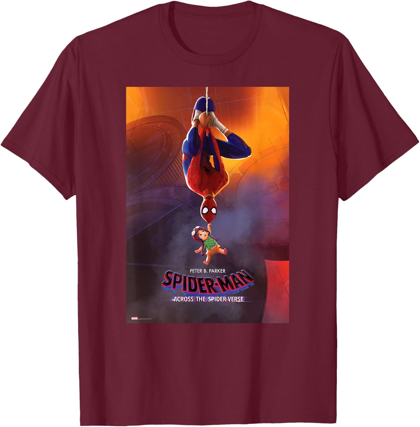 Marvel Spider-Man: Across the Spider-Verse Peter B. Poster T-Shirt - T-Shirt | Maroon