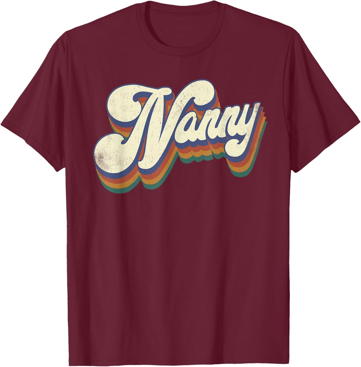 Nanny Gifts For Grandma Retro Vintage Mother's Day Nanny T-Shirt - T-Shirt | Maroon