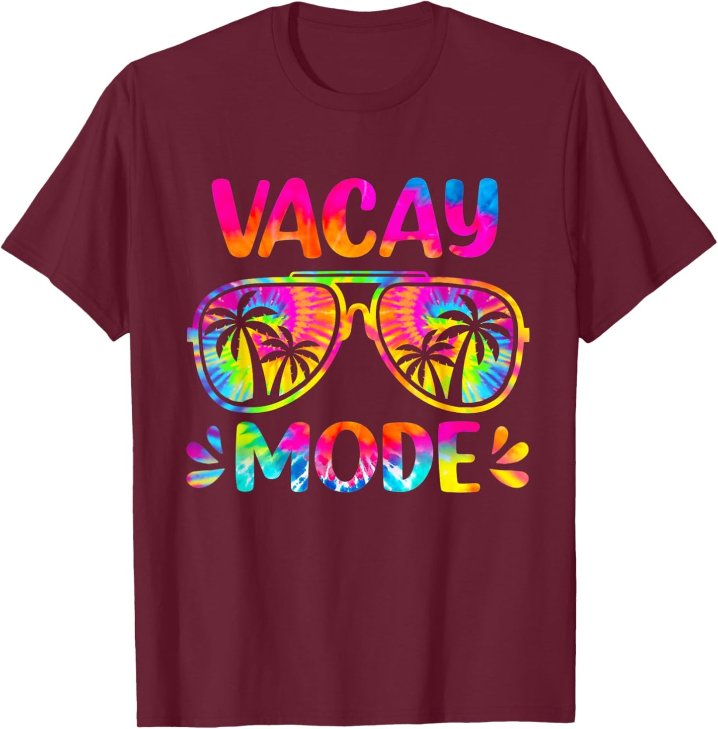Vacay Mode Palm Tree Beach Vacation Summer Getaway Holiday Women Girls Kids T-Shirt - T-Shirt | Maroon