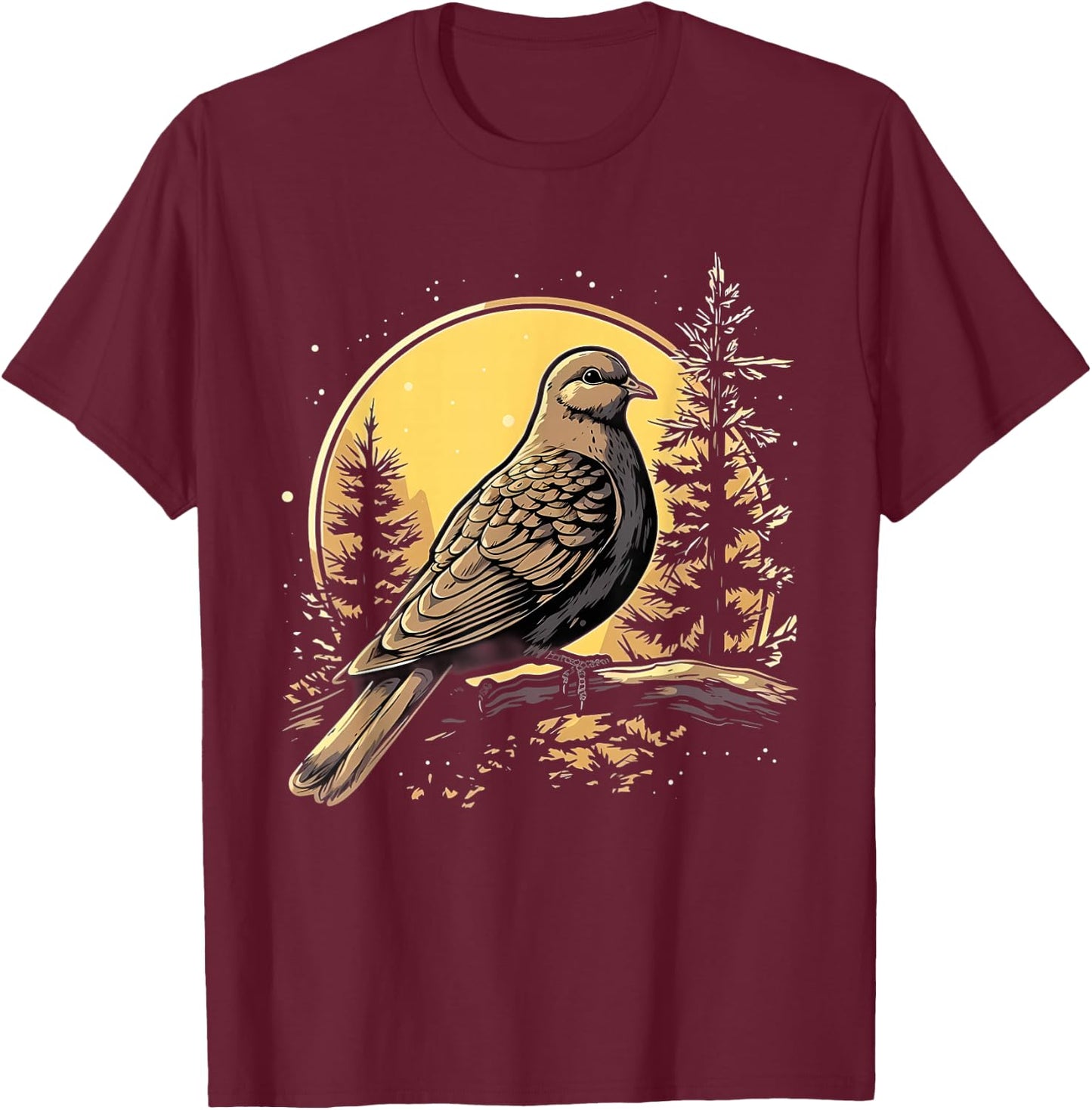 Retro Style Mourning Dove T-Shirt - T-Shirt | Maroon