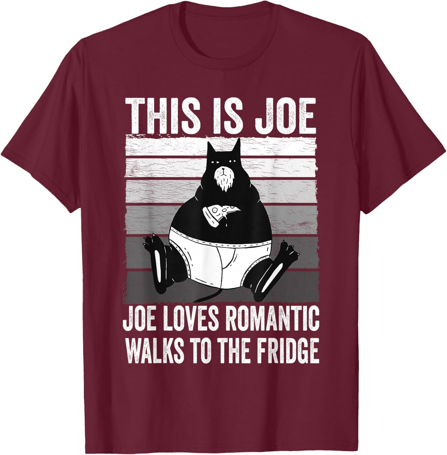 This Is Joe Fat Vintage Cat T-Shirt - T-Shirt | Maroon