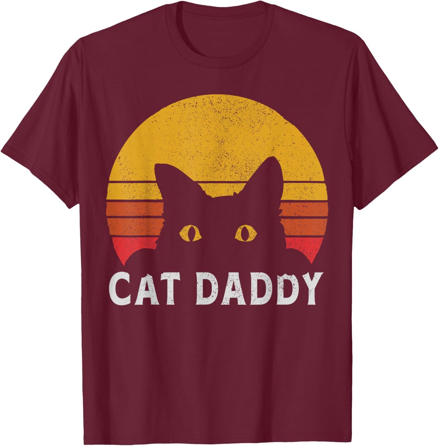Cat Daddy Retro T-Shirt - T-Shirt | Maroon