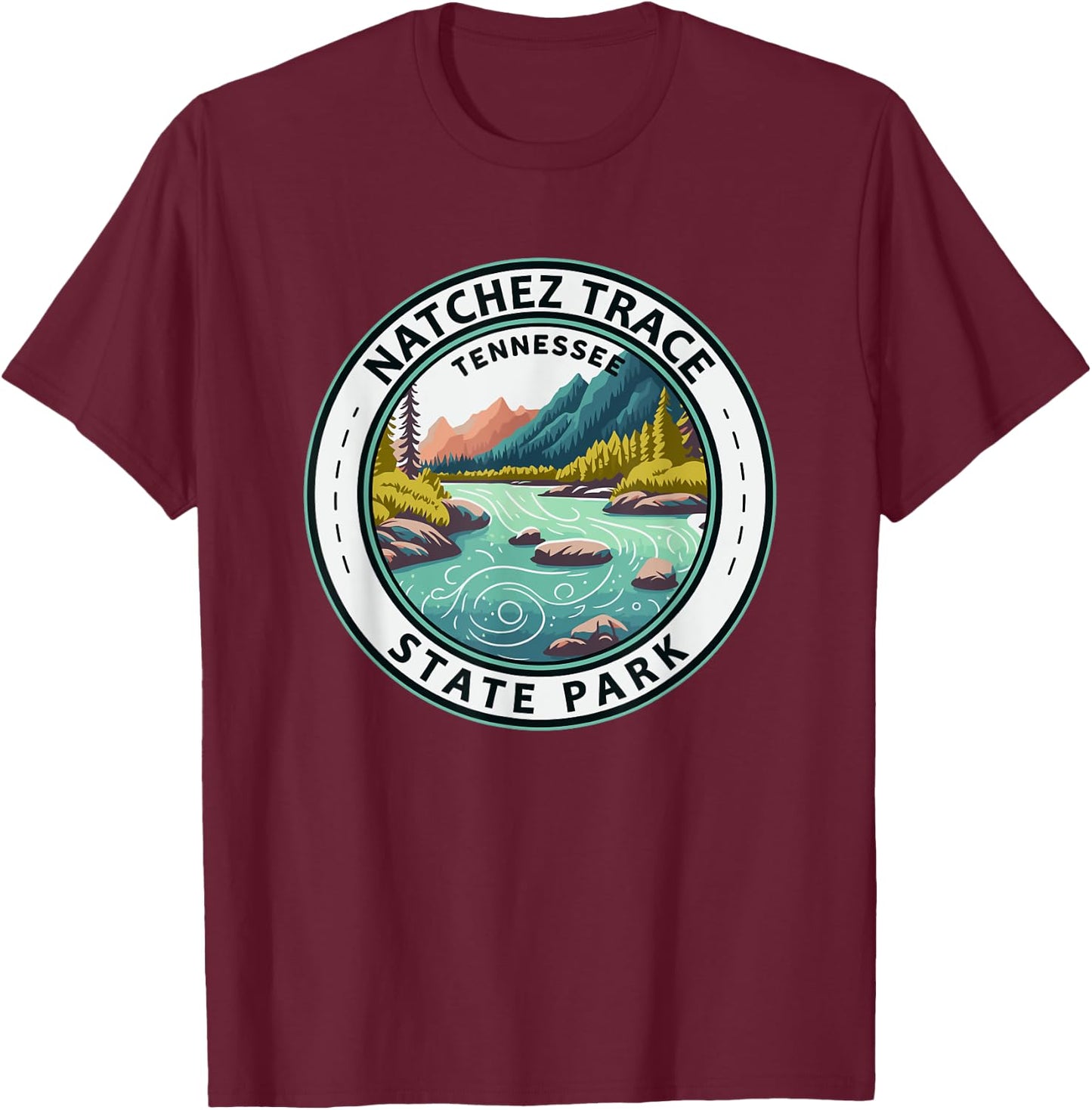 Natchez Trace State Park Tennessee Badge Vintage T-Shirt - T-Shirt | Maroon