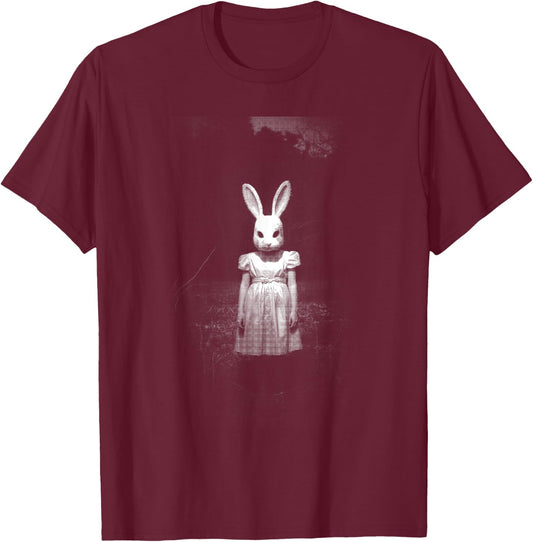 Horror Bunny Rabbit | Dark Creepy Unholy Gothic Halloween T-Shirt - T-Shirt | Maroon