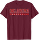 Oklahoma Baseball Red Vintage Text T-Shirt - T-Shirt | Maroon