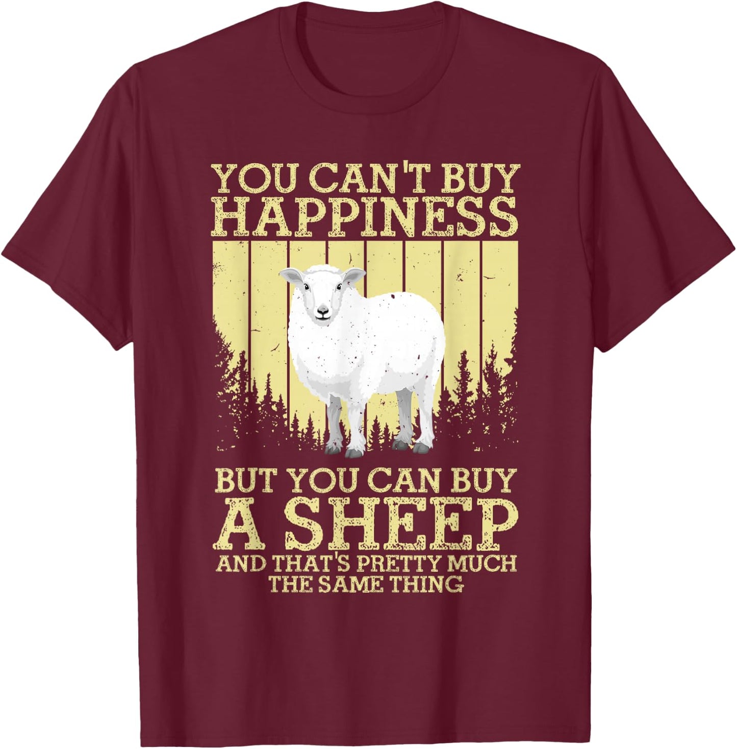 Cute Sheep Design Women Kids Livestock Sheep Lovers T-Shirt - T-Shirt | Maroon