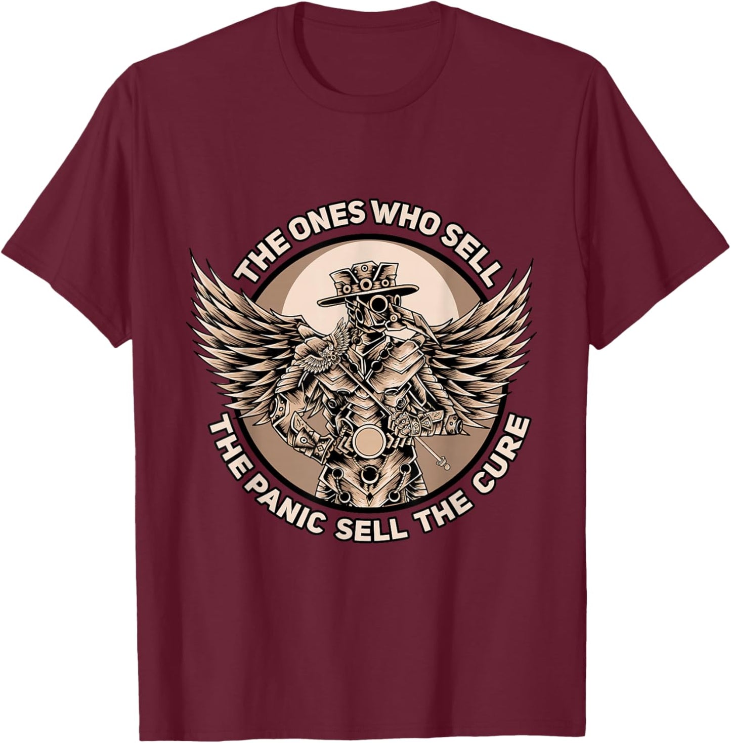 Plague Doctor - Those Who Sell the Panic T-Shirt - T-Shirt | Maroon