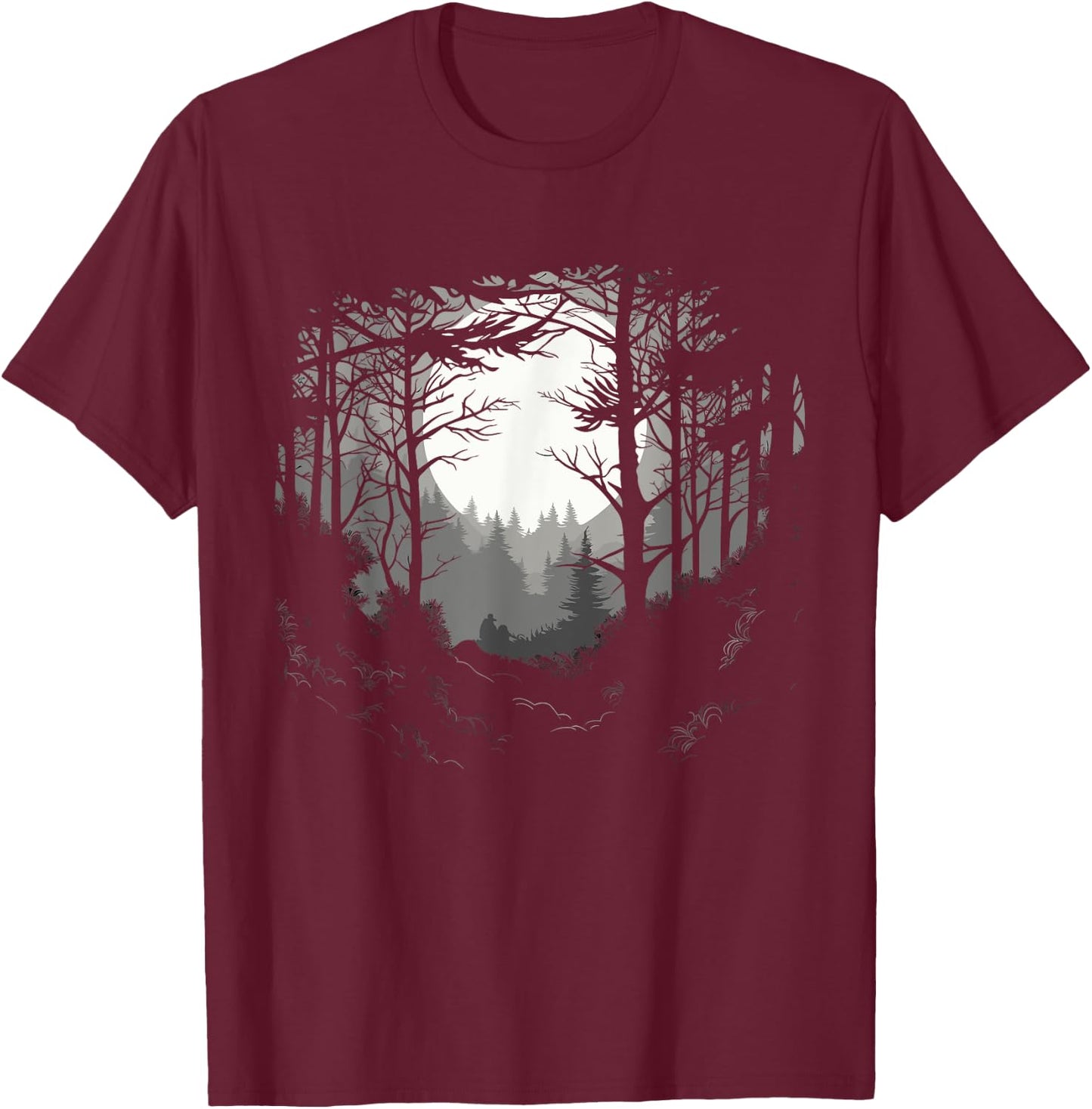 Forest And Nature Pine Tree Men T-Shirt - T-Shirt | Maroon