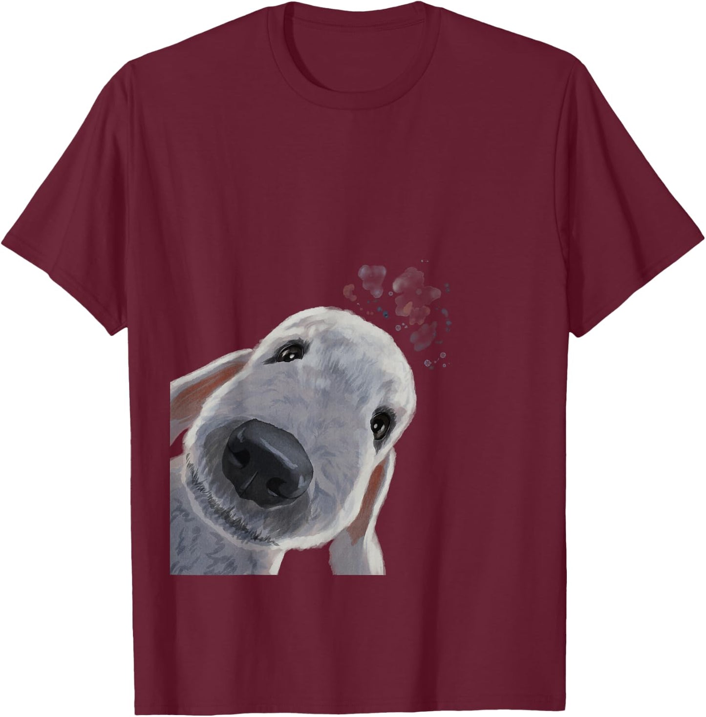 Funny Curious Dog Bedlington Terrier T-Shirt - T-Shirt | Maroon