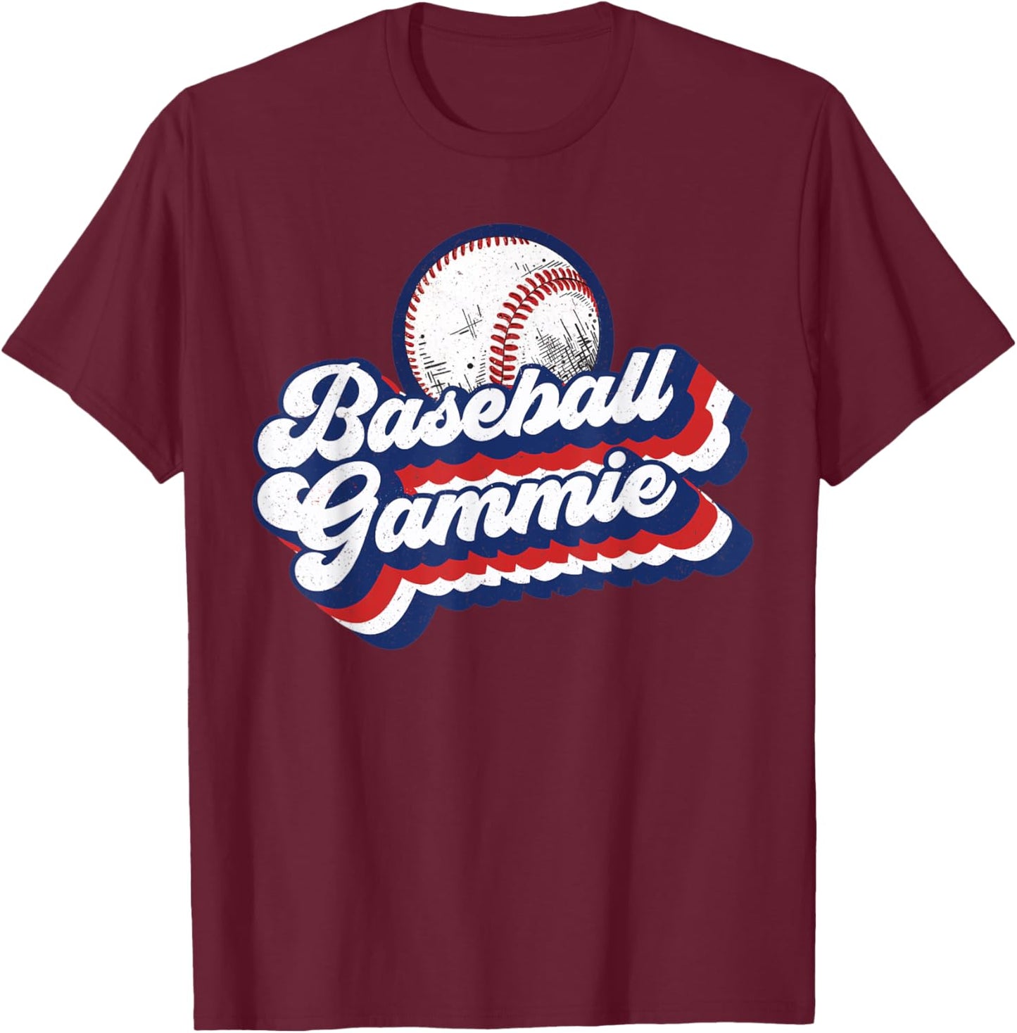 Baseball Gammie Grandma Shirt Mother's Day Gift T-Shirt - T-Shirt | Maroon