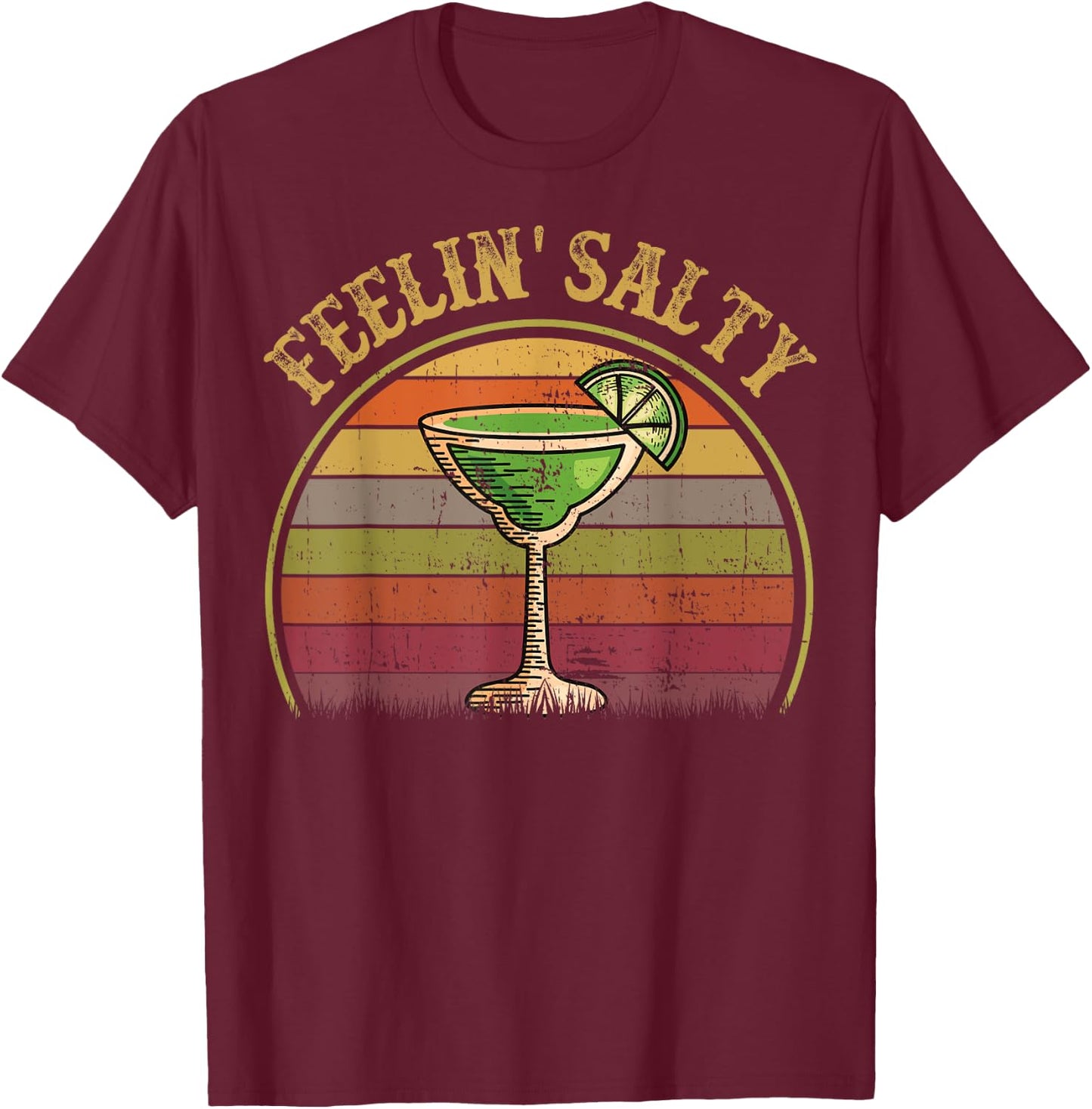 Feeling Salty Margarita Shirt Cinco Mayo Funny Mexican Women T-Shirt - T-Shirt | Maroon