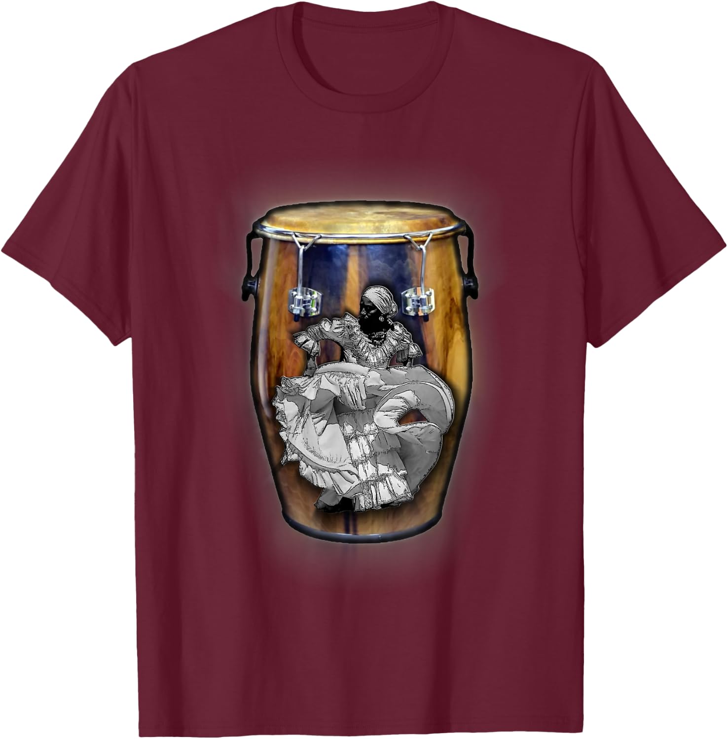 Bomba de Puerto Rico Boricua Dance T-Shirt - T-Shirt | Maroon