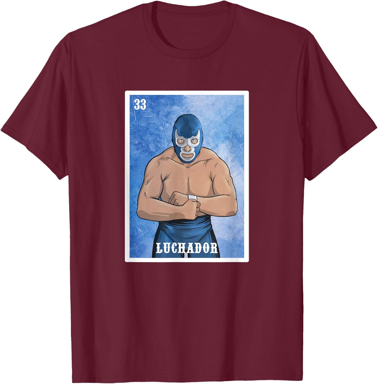 Mexico El Wrestler Luchador - Lucha Libre - Wrestling T-Shirt - T-Shirt | Maroon