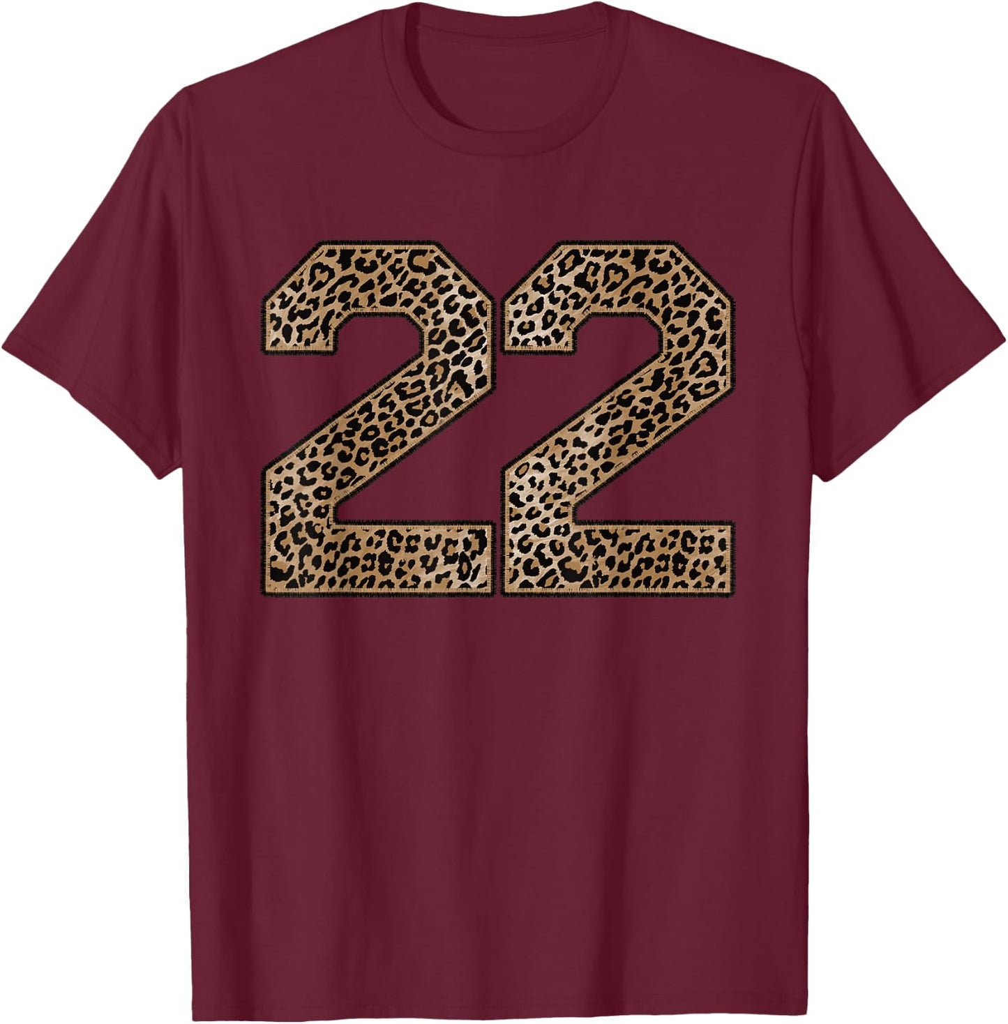 Leopard Number 22 Athlete Sports Jersey Supporter Fanwear T-Shirt - T-Shirt | Maroon