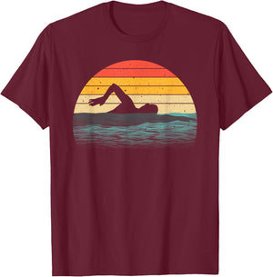 Funny Swimming Art Women Swim Coach Rescue Swimmer T-Shirt - T-Shirt | Maroon