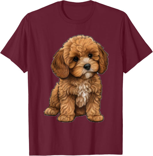 Cavapoo cavoodle cockapoo goldendoodle Pumpkin Thanksgiving T-Shirt - T-Shirt | Maroon