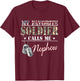My Favorite Soldier Calls Me Nephew Military Family Costume T-Shirt - T-Shirt | Maroon