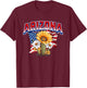 Arizona Flower Saguaro Cactus Blossom US Flag Red White Blue T-Shirt - T-Shirt | Maroon