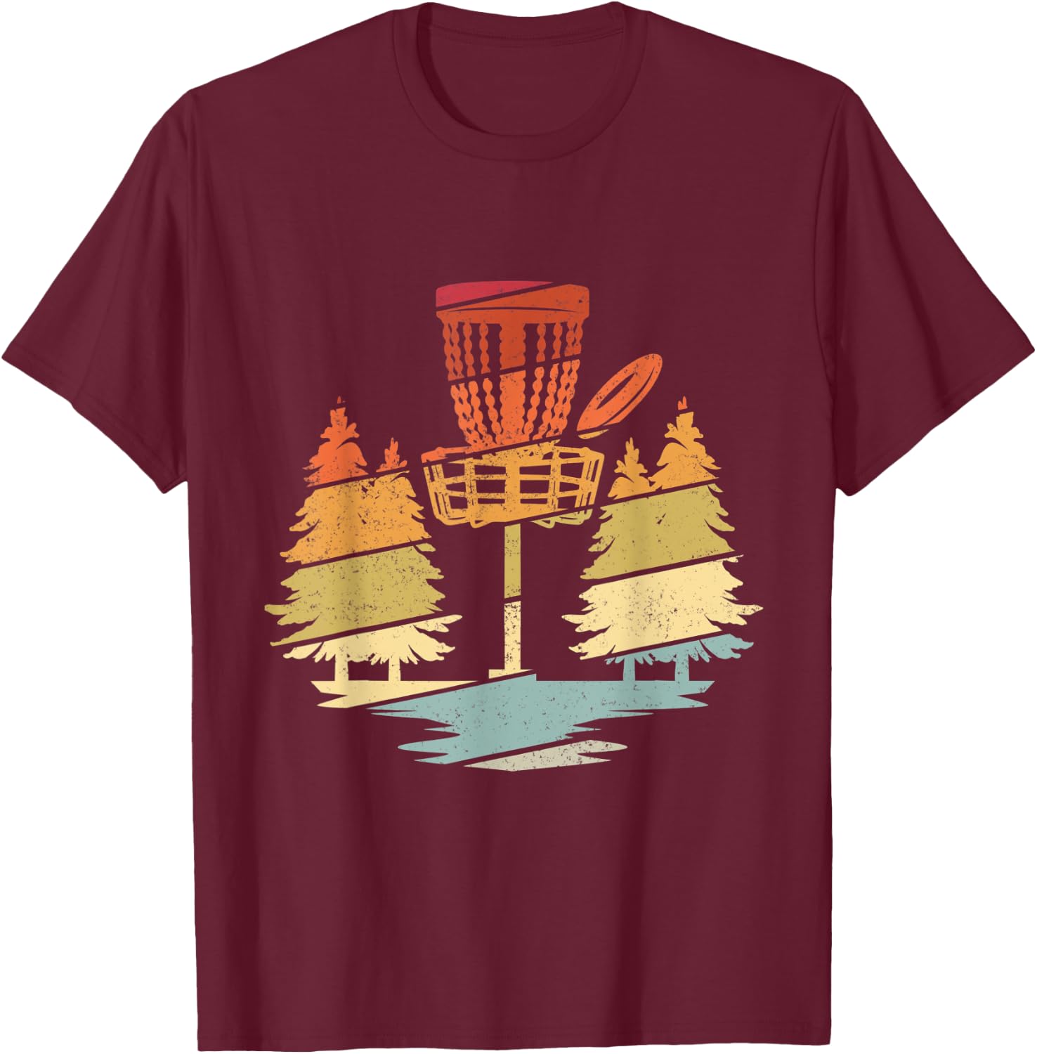 Disc Golf Vintage Disc Golf Sport Frisbee Fans Gift Golfer T-Shirt - T-Shirt | Maroon