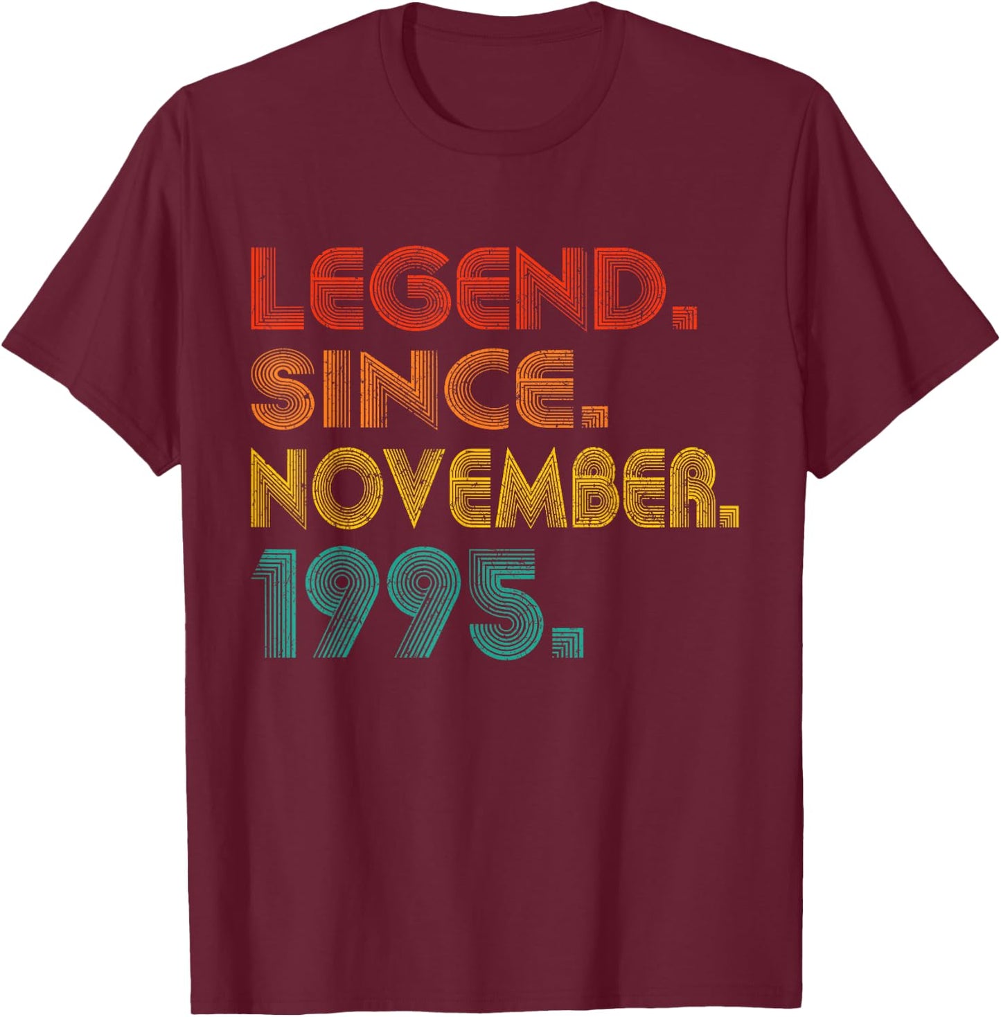 Legend Since November 1995 Birth Of Birthday 1995 Vintage T-Shirt - T-Shirt | Maroon