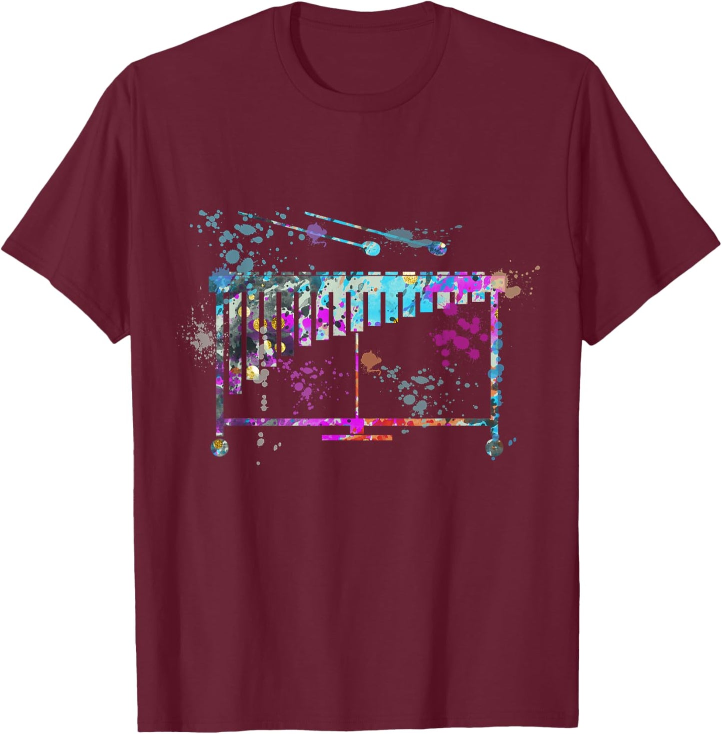 Vibraphone Instrument Silhouette Vibraphones T-Shirt - T-Shirt | Maroon