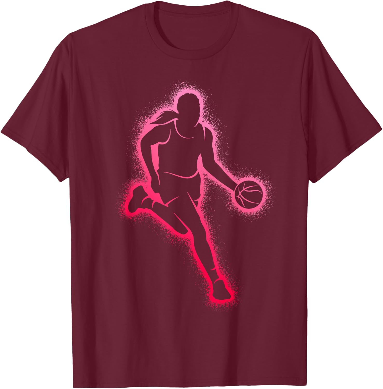 Basketball Player Girl Women Basketball Girls T-Shirt - T-Shirt | Maroon