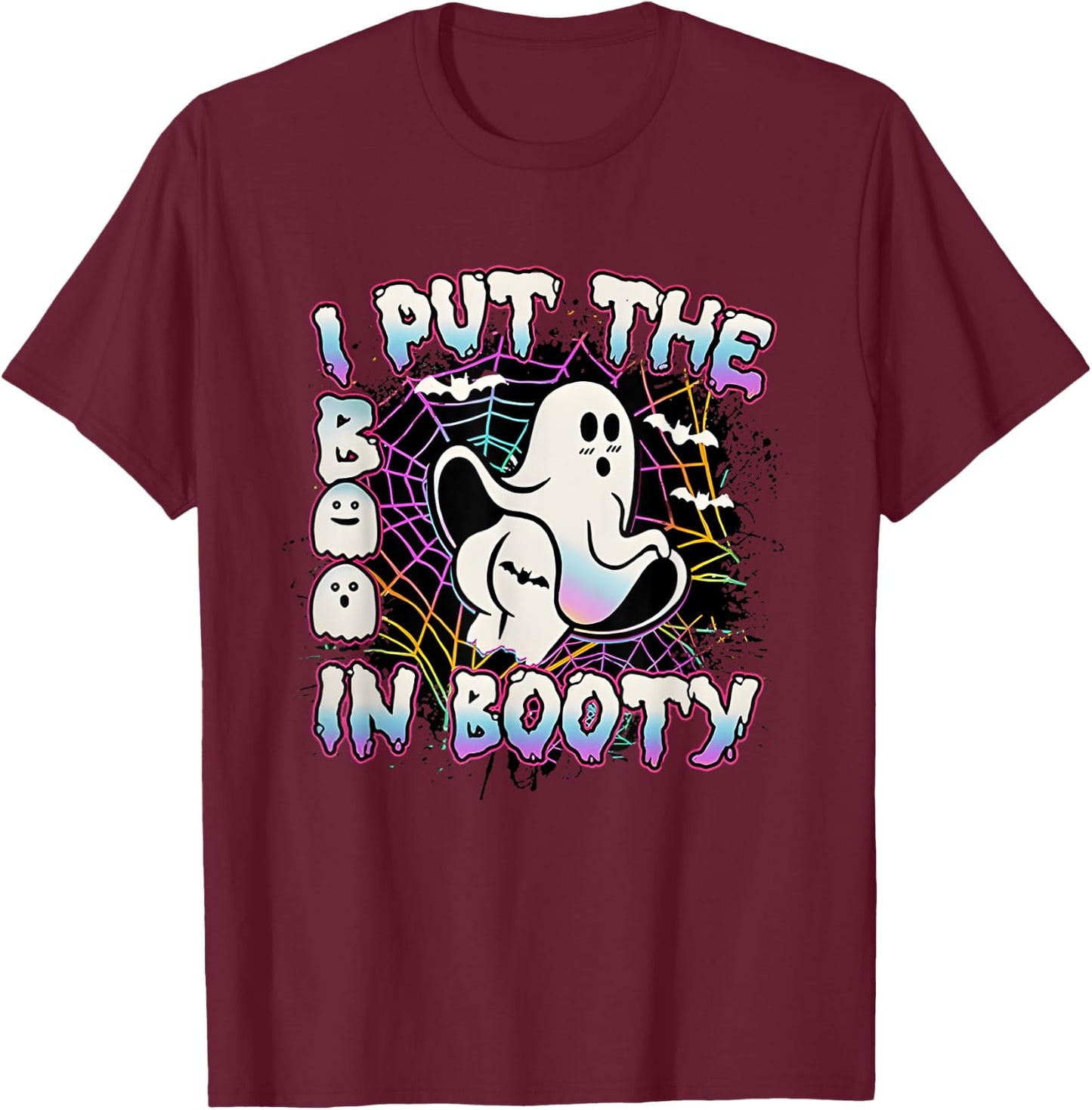 I Put The Boo In Booty Funny Girls Halloween Tattoo Costume T-Shirt - T-Shirt | Maroon