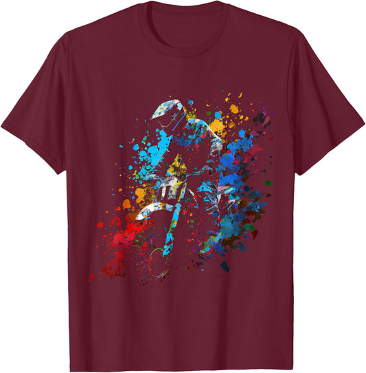 Motocross Enduro Supermoto Bike Dirt Biker Gift T-Shirt - T-Shirt | Maroon