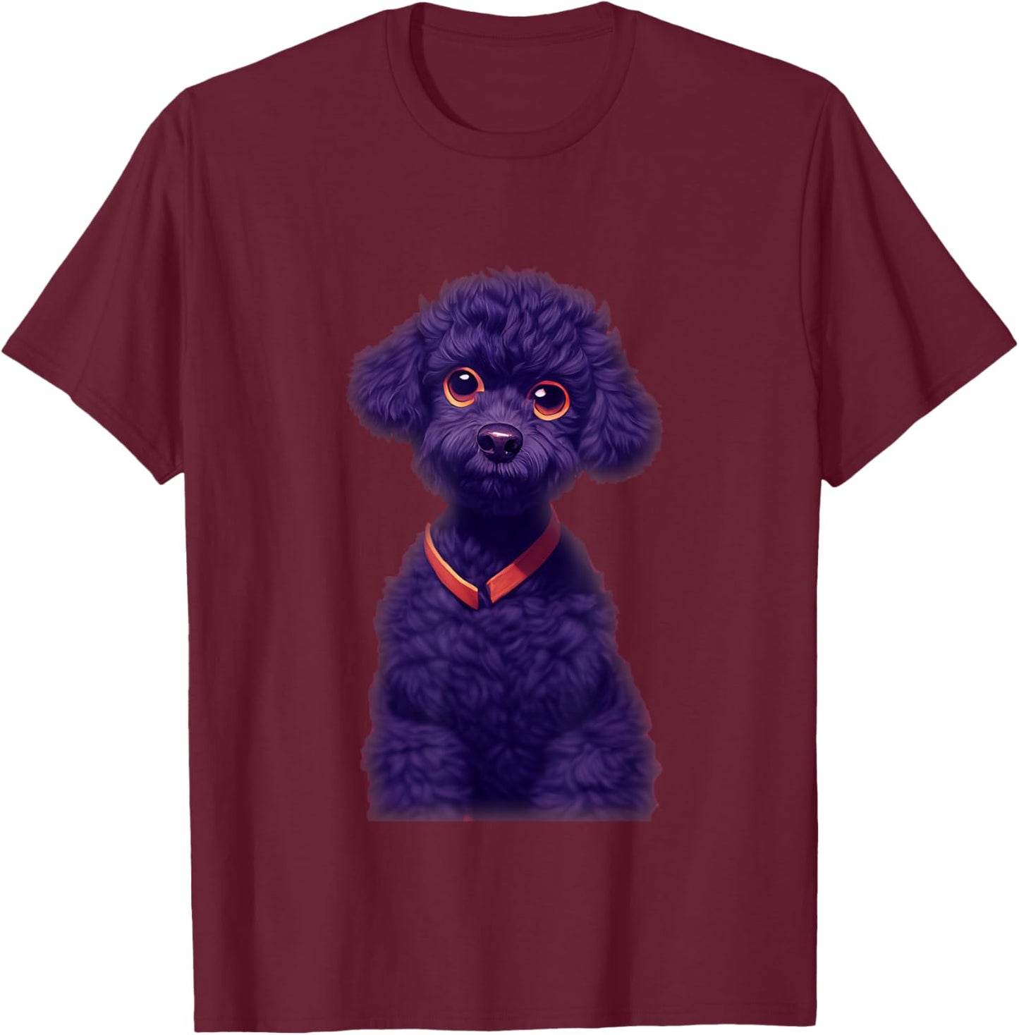 Cute And Adorable Black Toy Poodle Dog T-Shirt - T-Shirt | Maroon