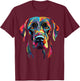 Labrador Retriever Colorful Dog Face Funny Lab Lover Black T-Shirt - T-Shirt | Maroon