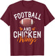 Football and Chicken Wings T-Shirt - T-Shirt | Maroon