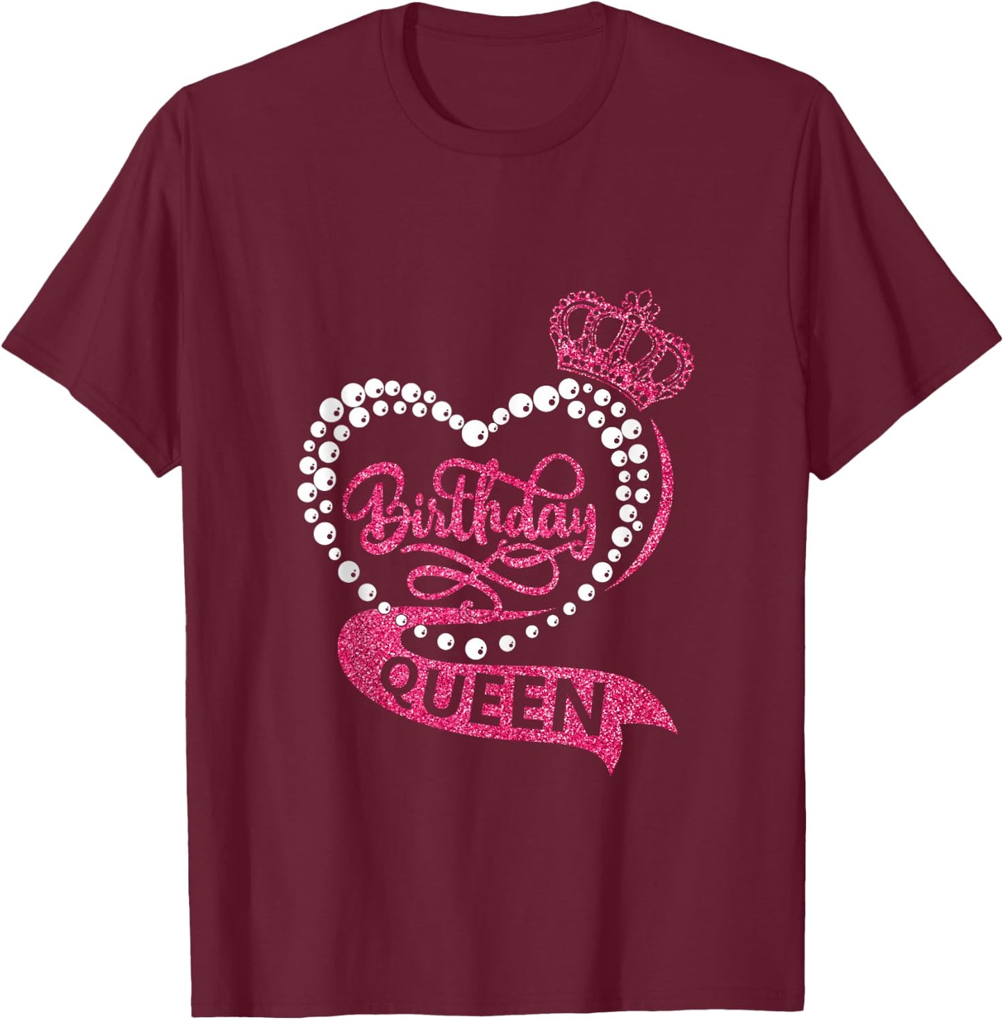 Birthday Queen Squad It's My Birthday Girls Women Matching T-Shirt - T-Shirt | Maroon