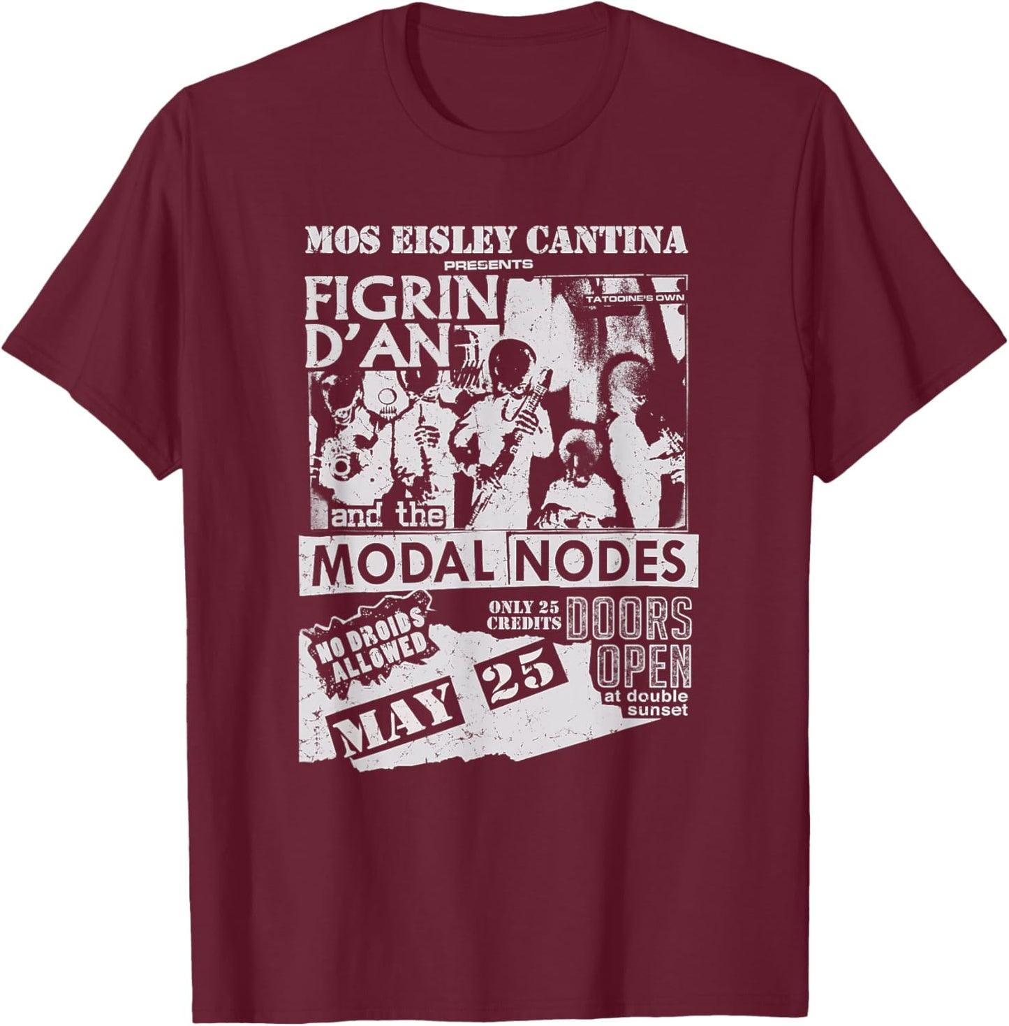 Star Wars Mos Eisley Cantina Concert Poster T-Shirt - T-Shirt | Maroon