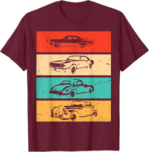 Vintage Cars - 80s & 90s Graphic Retro T-Shirt - T-Shirt | Maroon