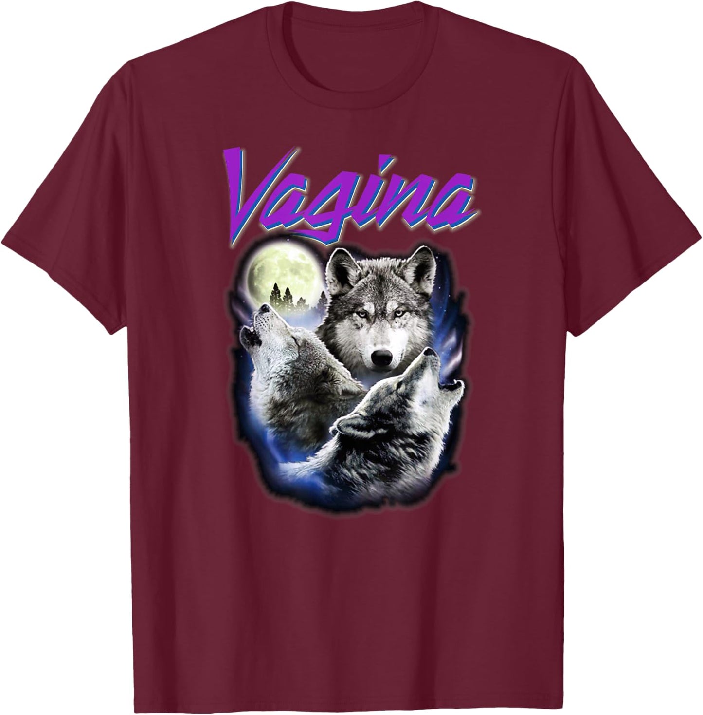 Vagina Wolf T-Shirt - T-Shirt | Maroon
