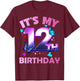 Butterflies - Girls and Boys - It´s My 12th Birthday T-Shirt - T-Shirt | Maroon